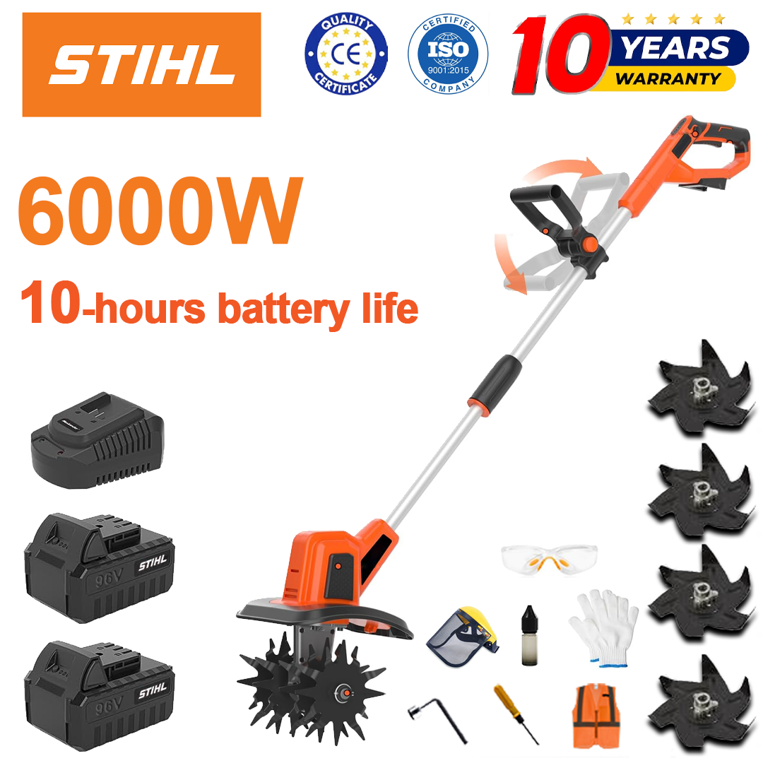 (Baterijos veikimo laikas 10 val.) 6000 W plūgas + 96 V ličio akumuliatorius * 2 + greitas įkroviklis * 1 + plūgo peilis * 4 + įvairūs priedai